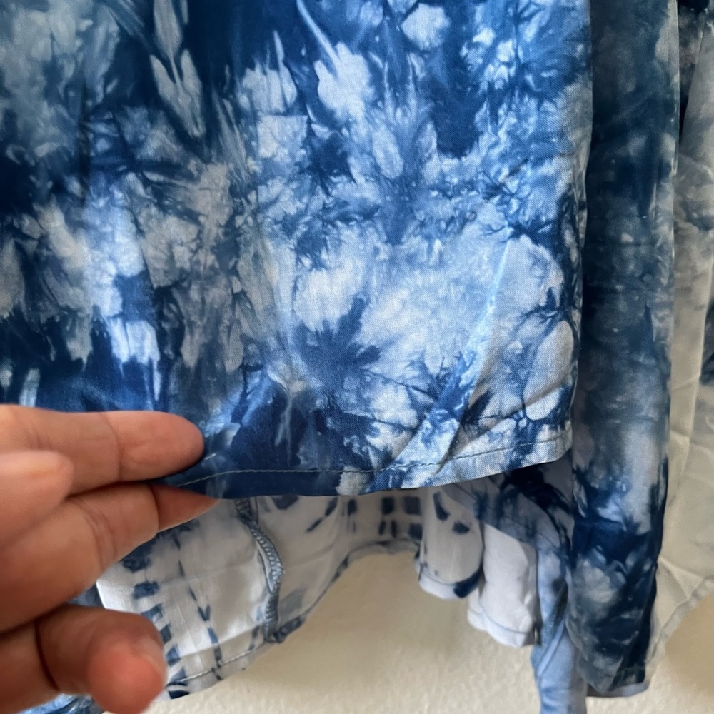 NWOT Lovestitch Denim Blue Tie Dye Maxi Dress One Size - Picture 6 of 6